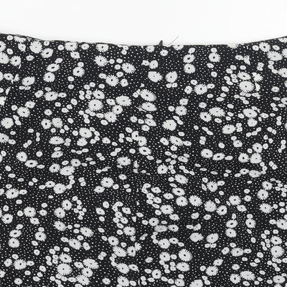 Daisy Street Womens Black Floral Polyester Straight & Pencil Skirt Size 10 Zip