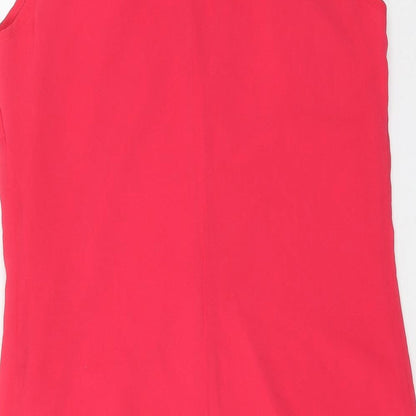 F&F Womens Pink Polyester Shift Size 8 Boat Neck Button - Flower Motif