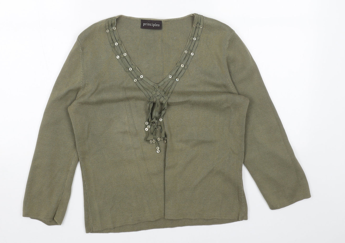 Womens UK Size 14 Principles Green Pullover Jumper