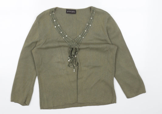 Womens UK Size 14 Principles Green Pullover Jumper