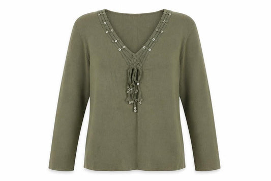 Womens UK Size 14 Principles Green Pullover Jumper