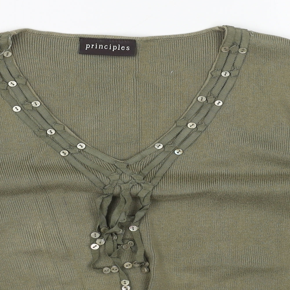 Womens UK Size 14 Principles Green Pullover Jumper