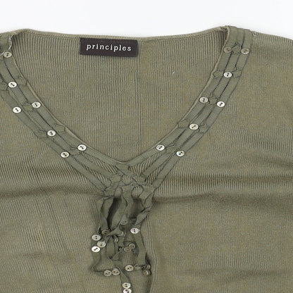 Womens UK Size 14 Principles Green Pullover Jumper