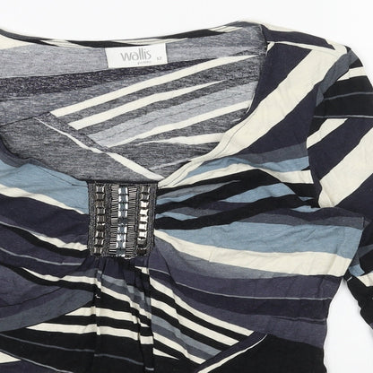 Womens UK Size 12 Wallis Blue Basic Blouse