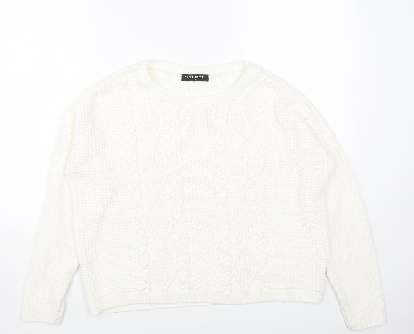 Womens UK Size M Select White Pullover Jumper