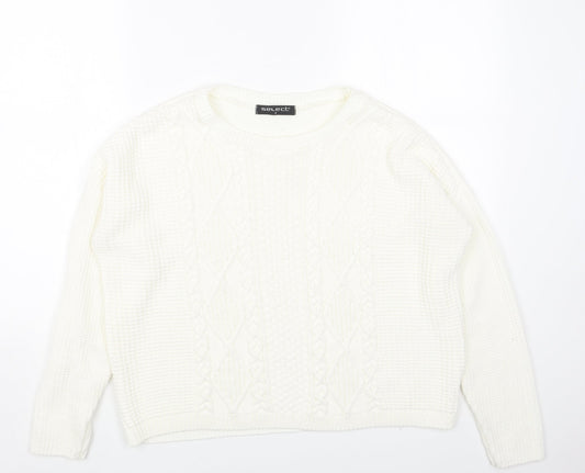 Womens UK Size M Select White Pullover Jumper