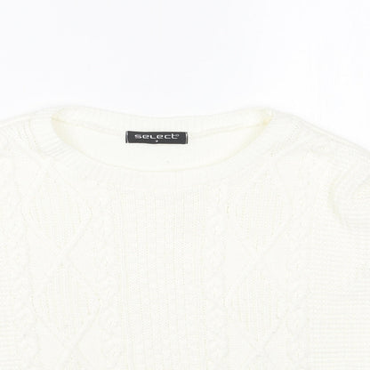 Womens UK Size M Select White Pullover Jumper