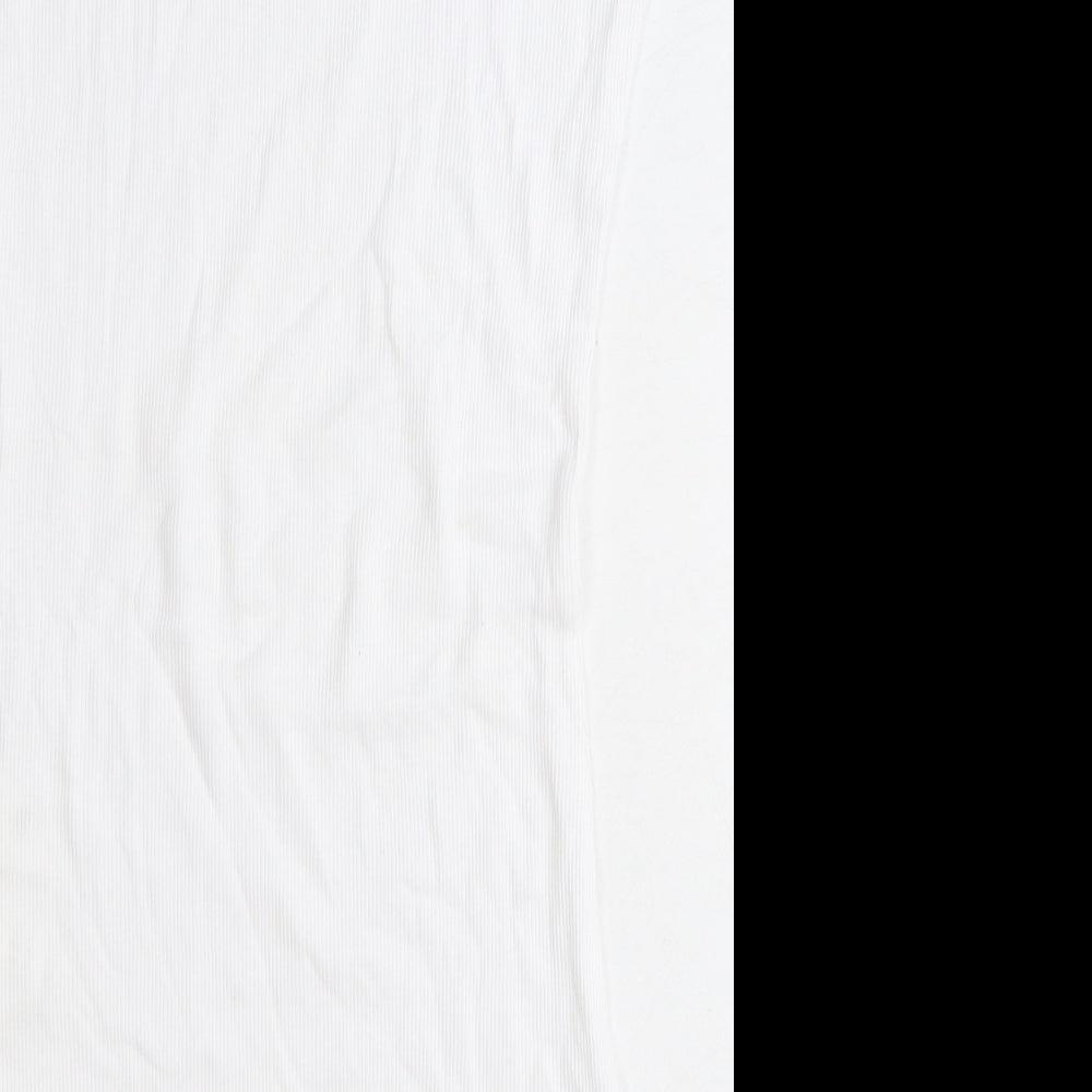 Boohoo Womens White 100% Cotton Bodysuit One-Piece Size 12 Snap