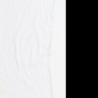 Boohoo Womens White 100% Cotton Bodysuit One-Piece Size 12 Snap