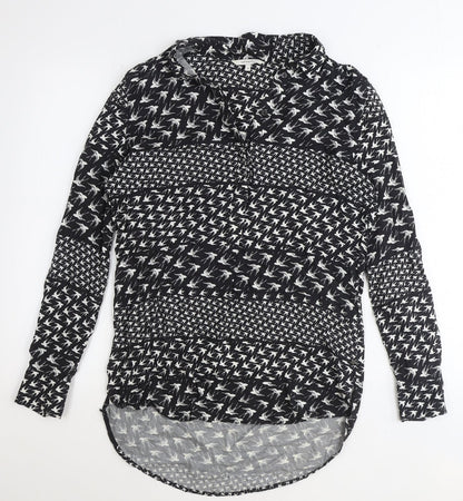 Womens UK Size 6 Sandwich Black Basic Button-Up