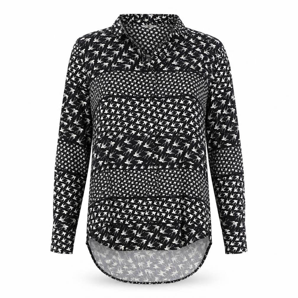 Womens UK Size 6 Sandwich Black Basic Button-Up