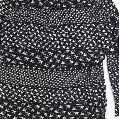 Womens UK Size 6 Sandwich Black Basic Button-Up