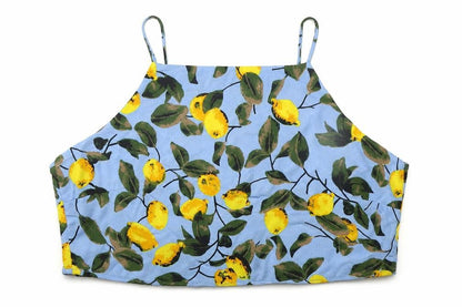 Womens UK Size M Glamorous Blue Cropped Blouse