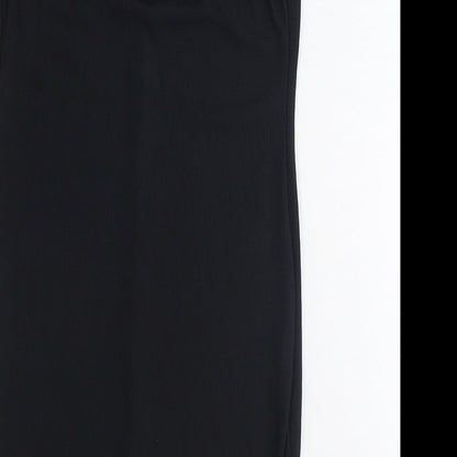 PRETTYLITTLETHING Womens Black Polyester A-Line Size 10 V-Neck Pullover