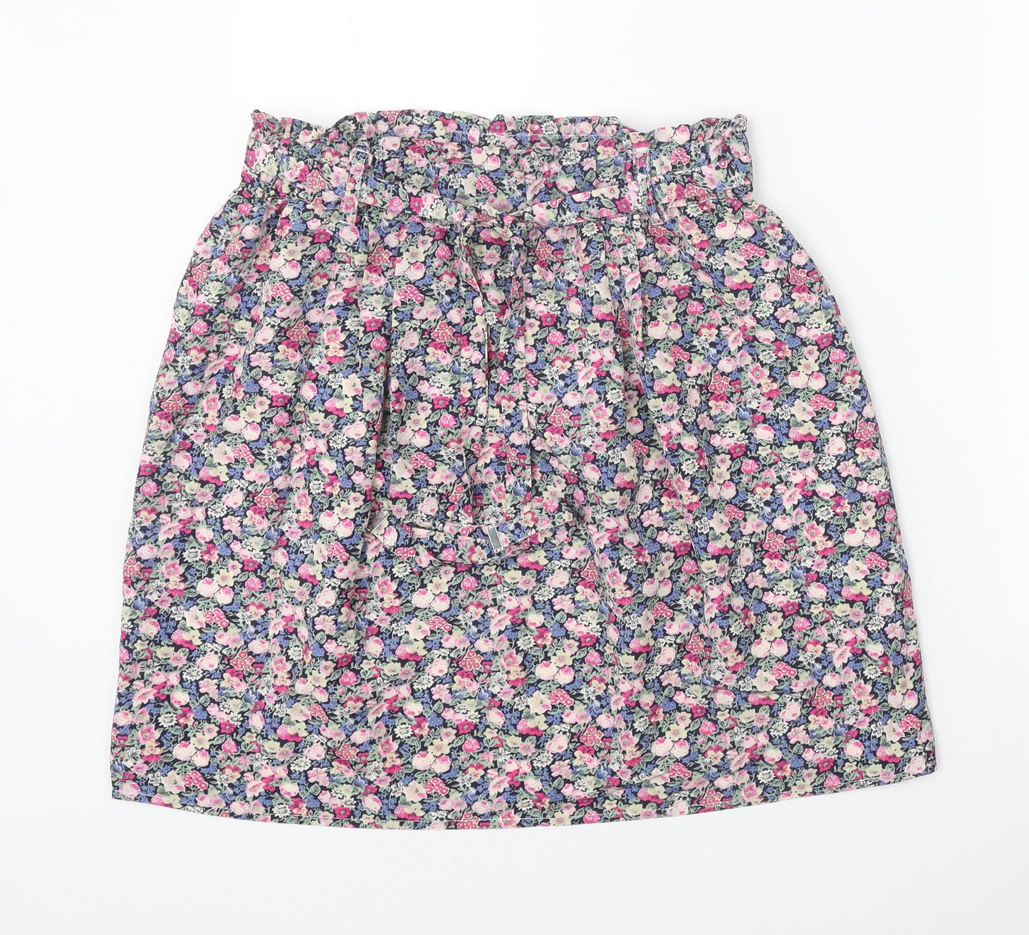 Oasis Womens Multicoloured Floral Polyester Skater Skirt Size 21 in Tie