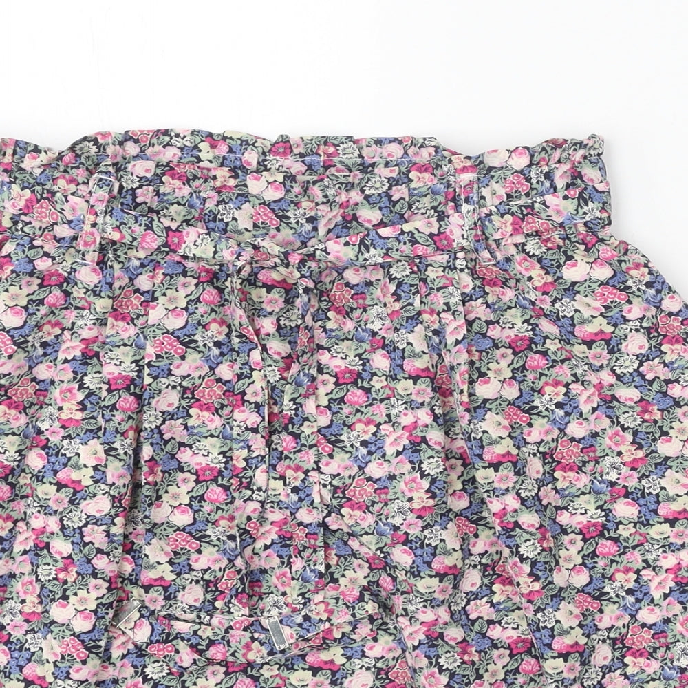 Oasis Womens Multicoloured Floral Polyester Skater Skirt Size 21 in Tie