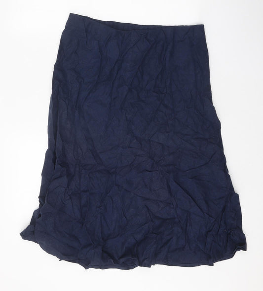 Isle Collection Womens Blue Polyester Flare Skirt Size 14