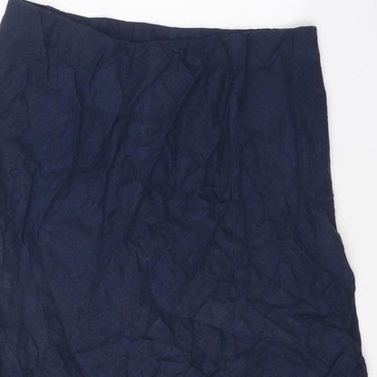 Isle Collection Womens Blue Polyester Flare Skirt Size 14