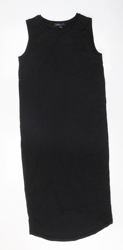 Limited Edition Womens Black Viscose Tank Dress Size 10 Round Neck Pullover
