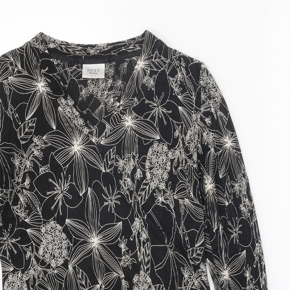Womens UK Size 8 NEXT Black Basic Blouse