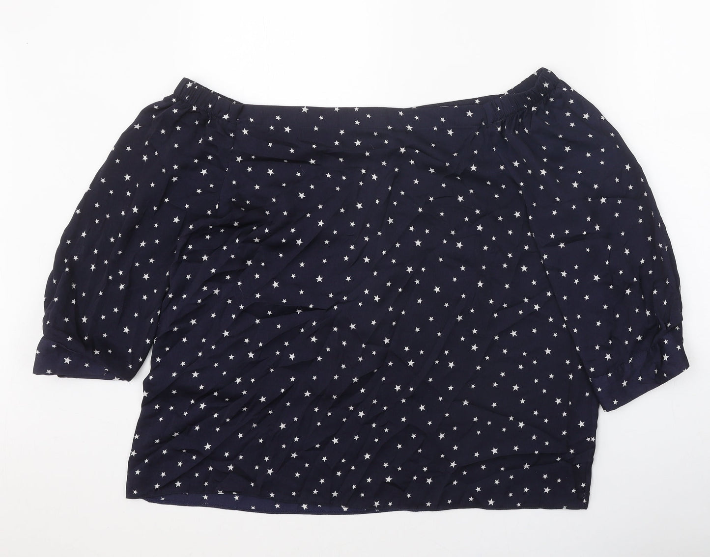 Womens UK Size 16 Dorothy Perkins Blue Cropped Blouse