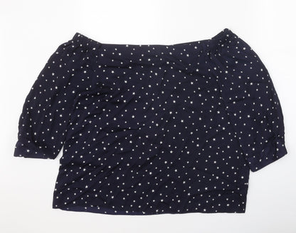 Womens UK Size 16 Dorothy Perkins Blue Cropped Blouse
