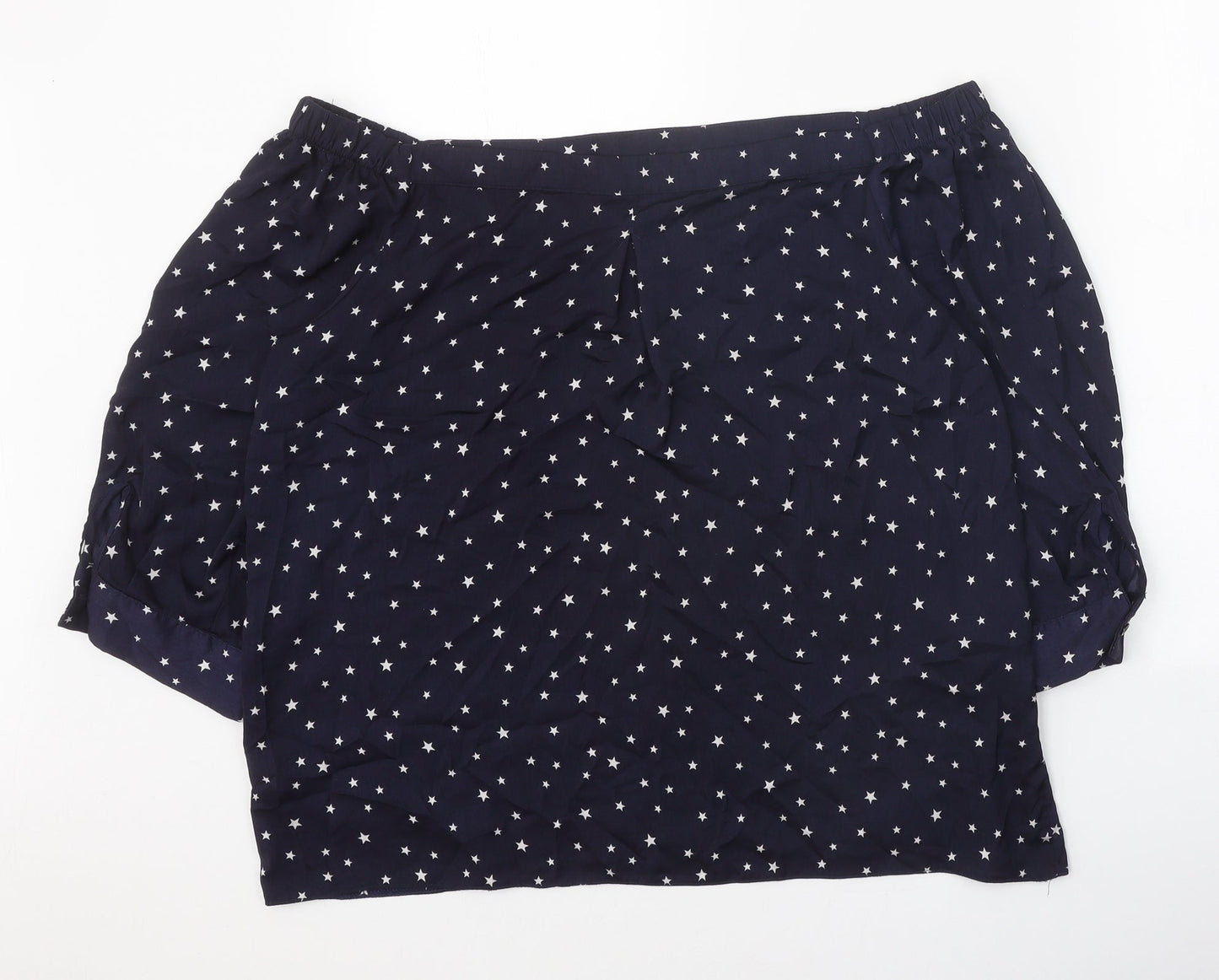 Womens UK Size 16 Dorothy Perkins Blue Cropped Blouse