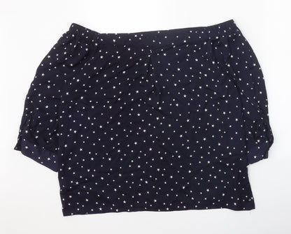 Womens UK Size 16 Dorothy Perkins Blue Cropped Blouse