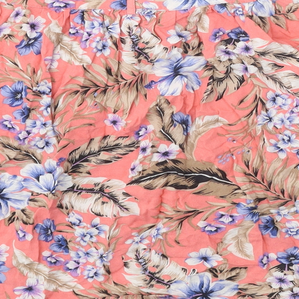 New Look Womens Multicoloured Floral Viscose Skater Skirt Size 10 Button