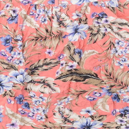 New Look Womens Multicoloured Floral Viscose Skater Skirt Size 10 Button