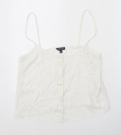 Womens UK Size 10 Topshop White Cropped Tank