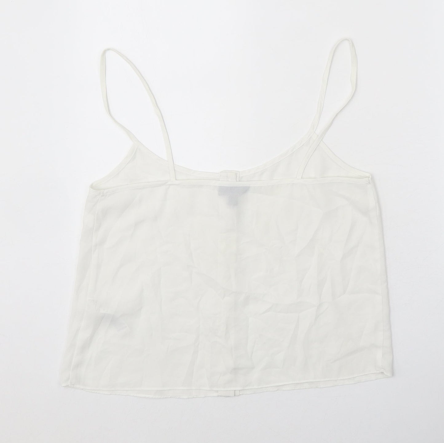 Womens UK Size 10 Topshop White Cropped Tank