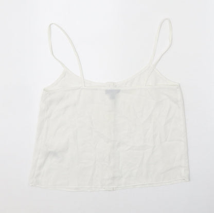 Womens UK Size 10 Topshop White Cropped Tank
