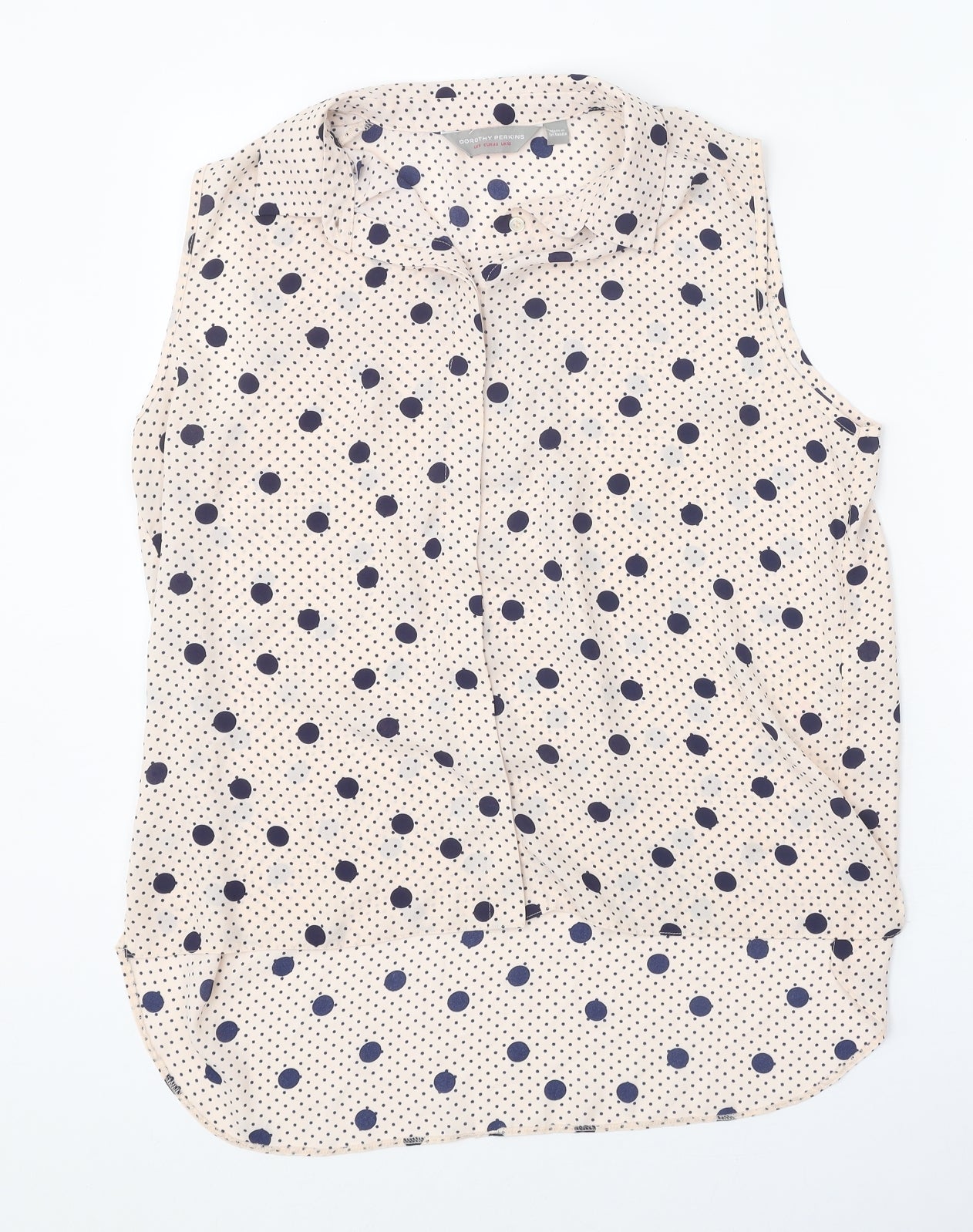 Womens UK Size 8 Dorothy Perkins Beige Basic Blouse