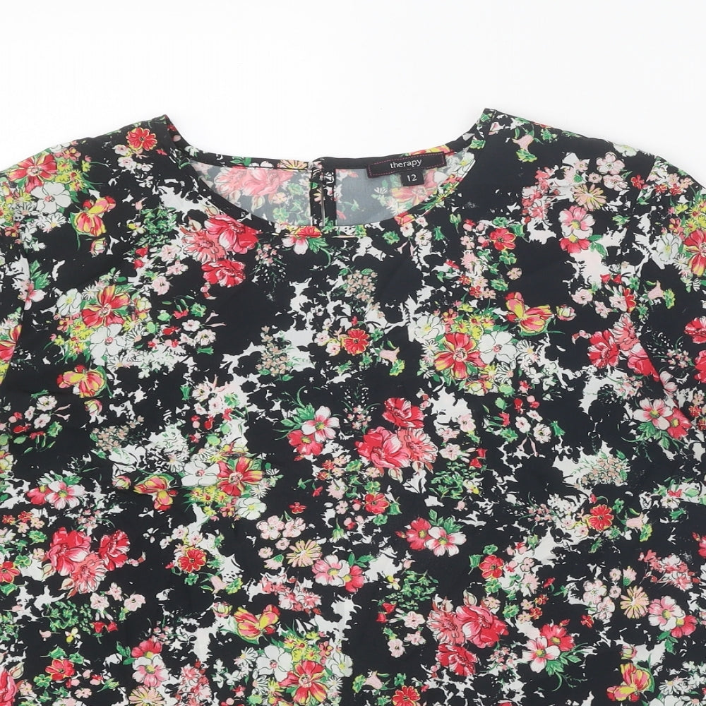 Womens UK Size 12 Therapy Multicoloured Basic T-Shirt
