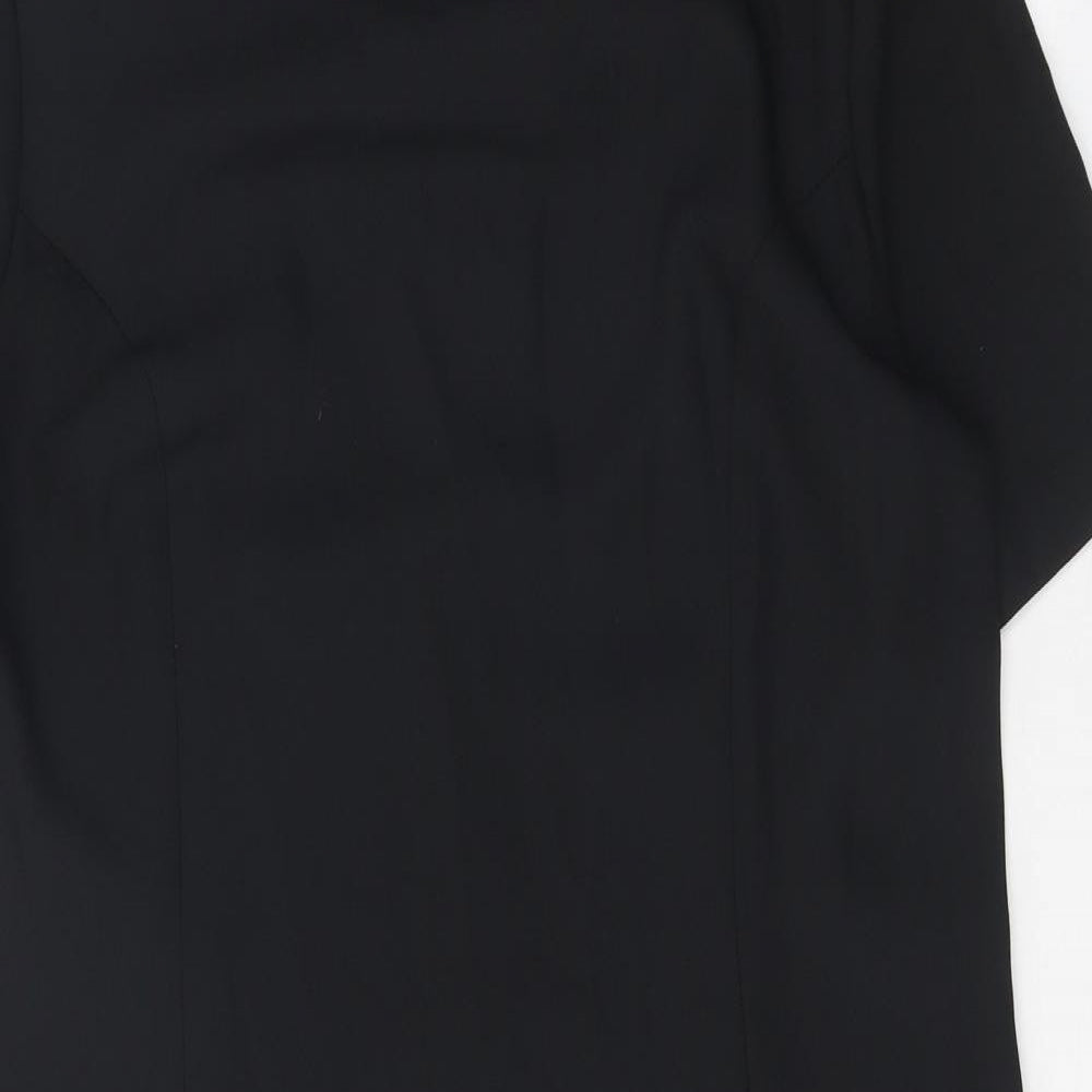 Paul Separates Womens Black Polyester Shift Size 14 Round Neck Zip