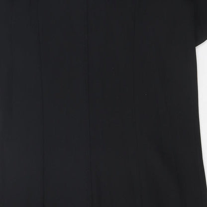 Paul Separates Womens Black Polyester Shift Size 14 Round Neck Zip