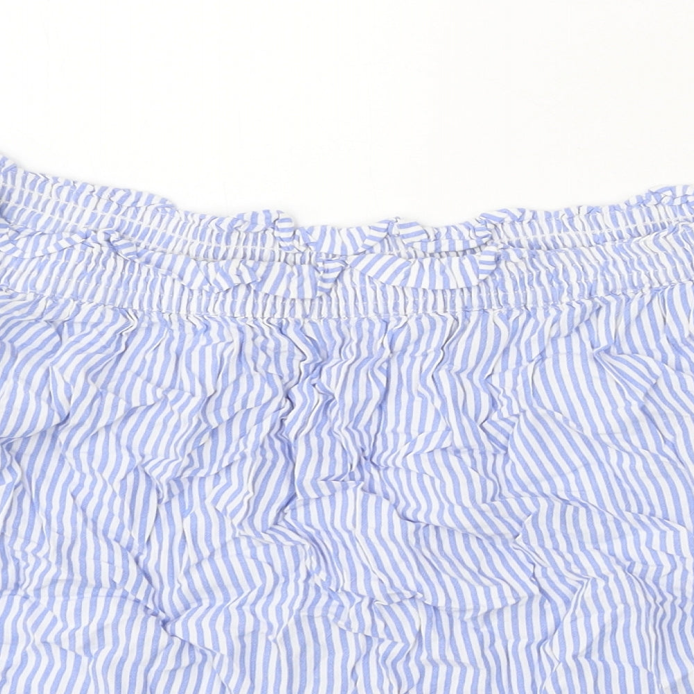 Womens UK Size 14 Marks and Spencer Blue Cropped Blouse