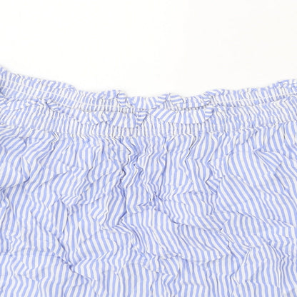 Womens UK Size 14 Marks and Spencer Blue Cropped Blouse