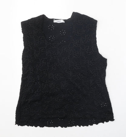 Womens UK Size XL Happit Black Basic Blouse