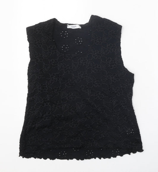 Womens UK Size XL Happit Black Basic Blouse