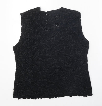 Womens UK Size XL Happit Black Basic Blouse