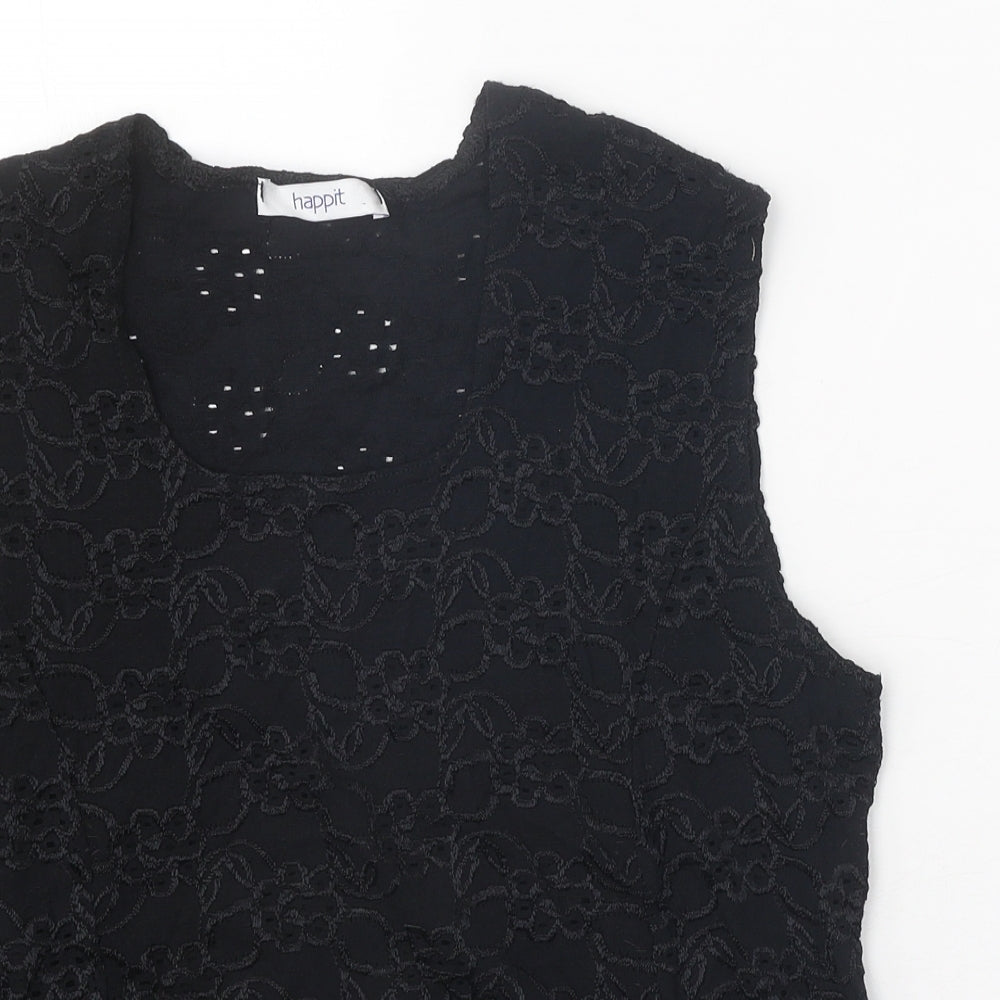 Womens UK Size XL Happit Black Basic Blouse