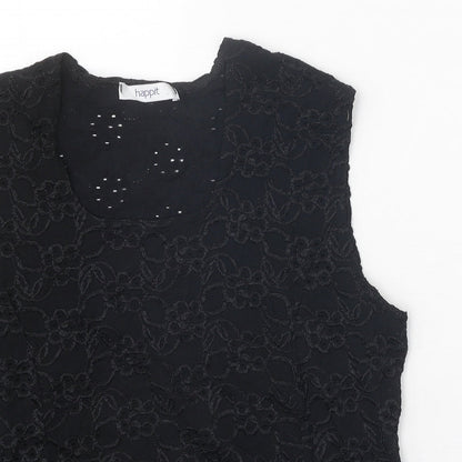 Womens UK Size XL Happit Black Basic Blouse