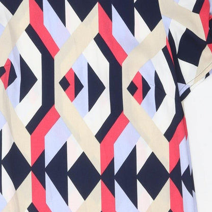 Marks and Spencer Womens Multicoloured Geometric Polyester Shift Size 10 Boat Neck Pullover