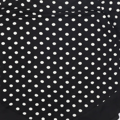 TU Womens Black Polka Dot Viscose Basic T-Shirt Size 12 Round Neck