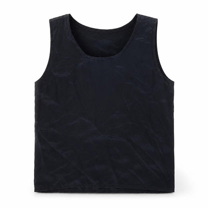 Preworn Womens Black Polyester Basic Tank Size 14 Round Neck