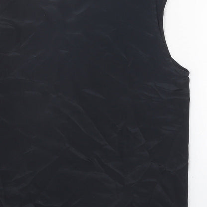 Preworn Womens Black Polyester Basic Tank Size 14 Round Neck
