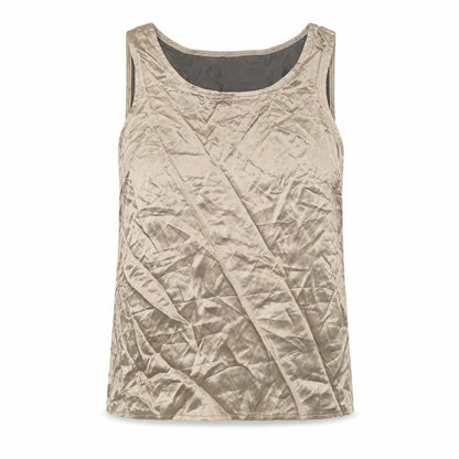 Proportion Petite Womens Gold Acetate Basic Tank Size 6 Round Neck
