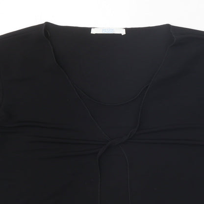 Berkertex Womens Black Polyester Basic Blouse Size 16 Scoop Neck
